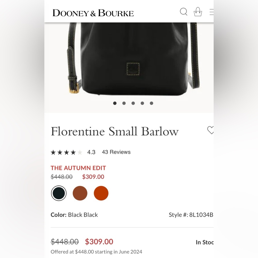 Dooney and Bourke small Florentine Barlow bag NWT - Picture 11 of 13